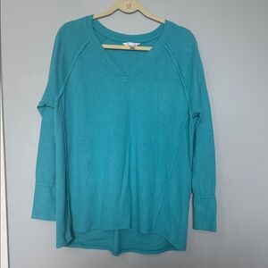 Wildfox Teal V-Neck Lightweight Long Sleeve Tunic size L